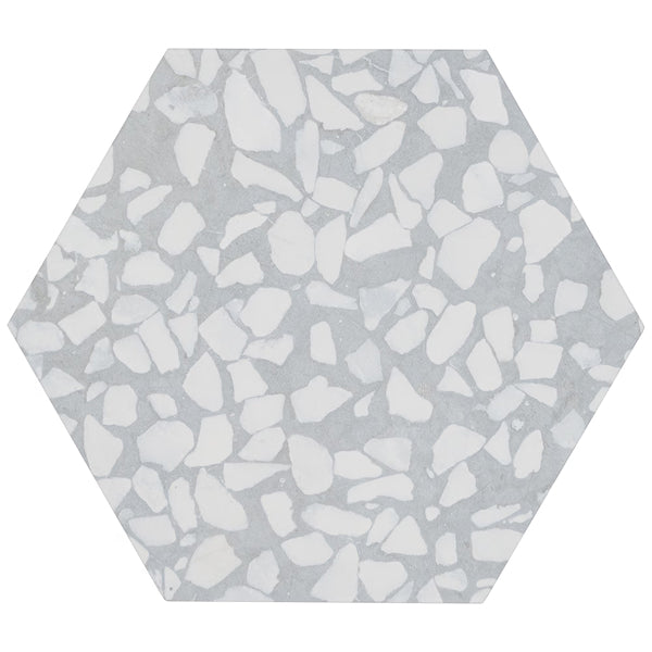 Ivy Hill Tile Fusion Hex Slate Terrazzo 9 inch x 10.5 inch Matte Porcelain Floor and Wall Tile 8.07 sq ft per Case Hexagon
