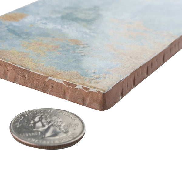 Carrelage mural en céramique Merola Tile Biarritz bleu 3 po x 6 po 0,32 po d'épaisseur 5,72 pi ca/caisse