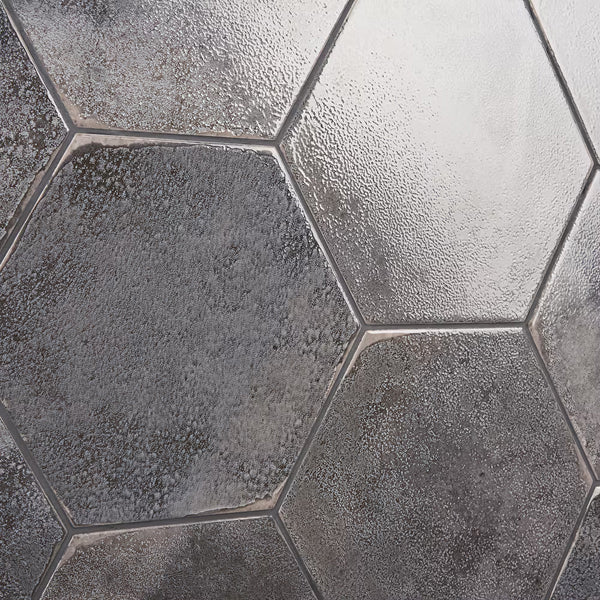 Ivy Hill Tile Mandalay Hex Antracite Porcelain Tile – 0.35 inch Thick, 9.13 inch x 10.51 inch, 8.07 sq.ft/Case – Polished Hexagon Finish