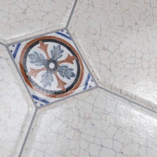 Merola Tile Manises Decor Blanco 13-1/8 inch x 13-1/8 inch Porcelain Floor and Wall Tile – 10.98 sq. ft. per Case, Glazed Marble Look Patterned Tile