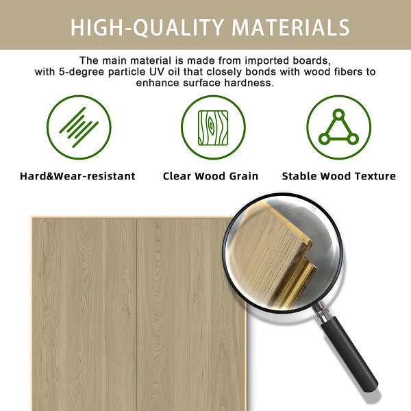 48" W X 7.5" D Oak Hardwood Flooring Eco-Friendly Solid Wood Grain Flooring 8-Pack Cover 20.49 Sq. Ft