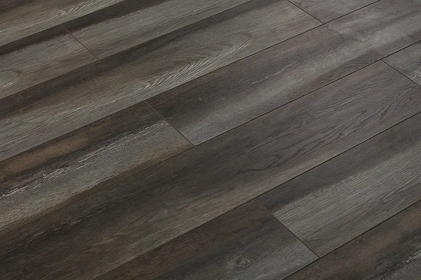 Abdiel 12mm Dark Oak Wood Look Laminate Flooring – 8" W x 48" L (20.5 sq.ft./case)