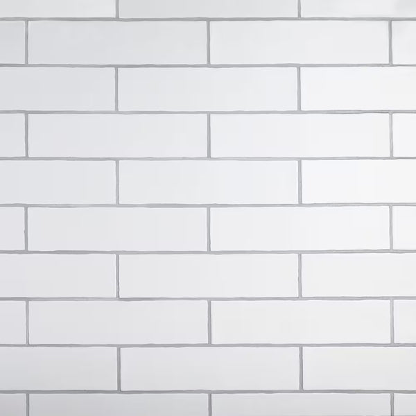 Merola Tile Chester Matte Bianco Ceramic Wall Tile 0.38 inch Thick 3 inch Wide 5.72 sq ft/case Satin Subway Finish