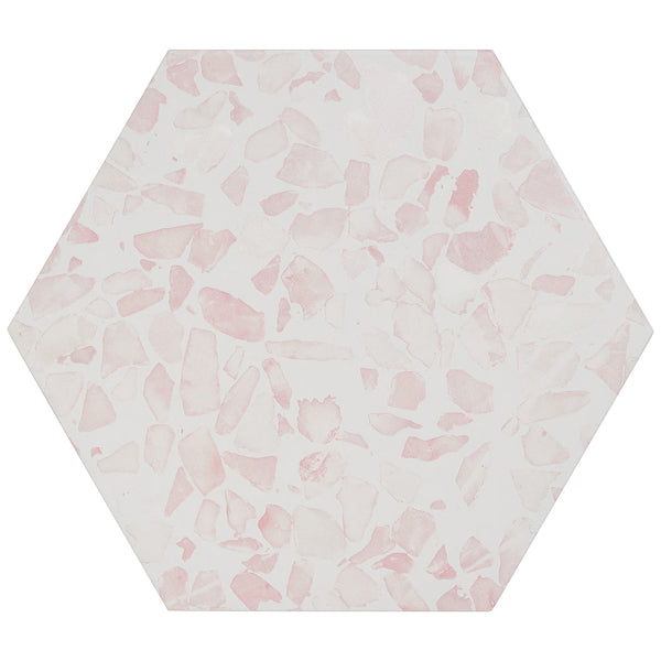 Ivy Hill Tile Fusion Hex Pink Terrazzo 9 inch x 10.5 inch Matte Porcelain Floor and Wall Tile 8.07 sq ft per Case Hexagon