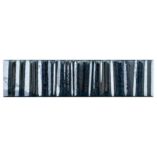 Merola Tile Joliet Prisma Sapphire 3 inch x 12 inch Ceramic Wall Tile 10.92 sq ft/case – Glossy 3D Fluted Finish