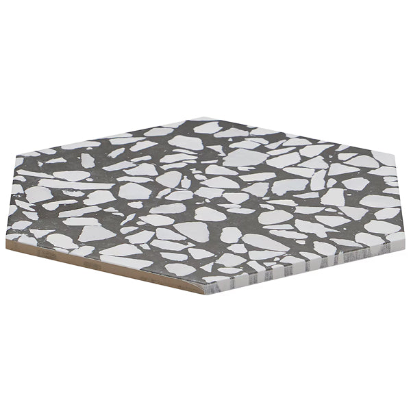 Ivy Hill Tile Fusion Hex Black Terrazzo 9 inch x 10.5 inch Matte Porcelain Floor and Wall Tile 8.07 sq ft per Case Hexagon
