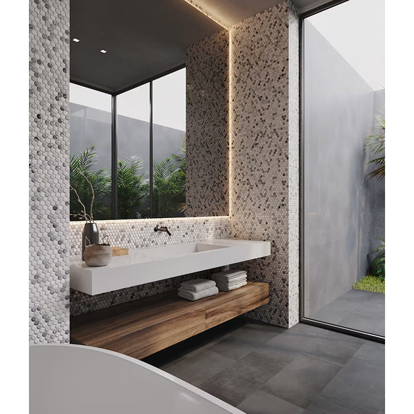 Anatolia Forge Oxide Porcelain Tile 0.35 inch Thickness 12 inch Width 11.41 sq. ft. Coverage Matte Rectified Cement Look Floor and Wall Tile