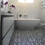 Charger l'image dans la visionneuse de galerie, Merola Tile Arte Grey Porcelain Floor &amp; Wall Tile 0.4 inch Thick x 9.75 inch Wide Grey Square – 10.88 sq. ft./Case, Glazed Satin Finish