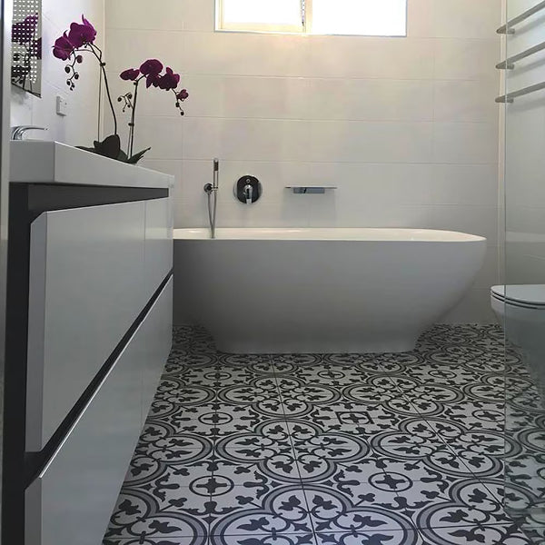 Merola Tile Arte Grey Porcelain Floor & Wall Tile 0.4 inch Thick x 9.75 inch Wide Grey Square – 10.88 sq. ft./Case, Glazed Satin Finish