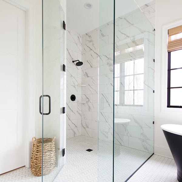 Jeffrey Court Fawn White 10 inch x 20 inch Gloss Subway Ceramic Wall Tile – 10.634 sq. ft. per Case, Marble Look Glossy Finish