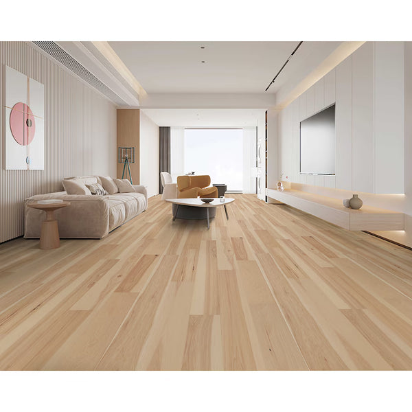Lifeproof Grand Falls Hickory Random L x 6.5 in. W x 7mm Beige Interlocking Engineered Waterproof Hardwood Flooring (21.80 sq.ft./case)