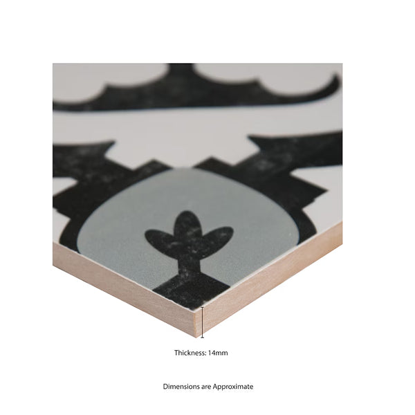 MSI Stone ULC Brina Porcelain Tile 0.35 inch Thickness 8 inch Width 5.16 sq. ft. Coverage Matte Patterned Floor and Wall Tile