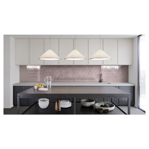 Carrelage mural en céramique compressé Anatolia Teramoda Petal Hexagone Brillant 15,24 cm – 0,62 m²/caisse Rose pâle brillant