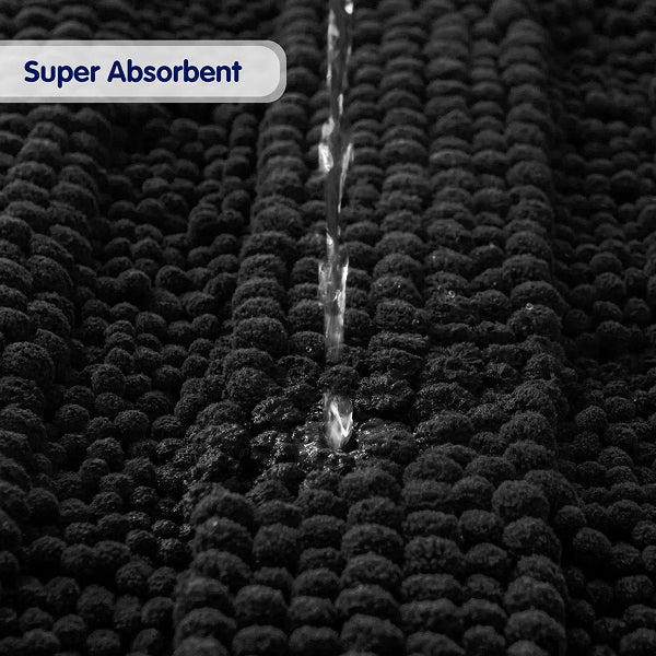 Faddis Soft Striped Rectangle Absorbent Non-Slip Bath Rug