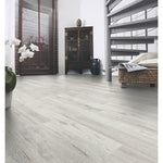 Load image into Gallery viewer, TrafficMaster Balmoral Hickory 12mm x 7.6 in. W x 54.45 in. L Light White Wood Look Laminate Flooring (17.24 sq.ft./case)
