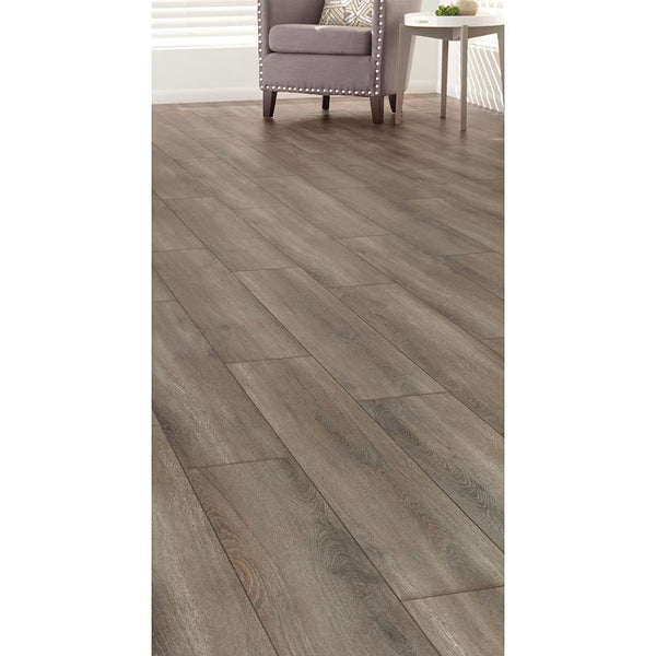 TrafficMaster Harrison Oak 12mm x 7.6 in. W x 54.45 in. L Grey Wood Look Laminate Flooring (17.24 sq.ft./case) (Copy)