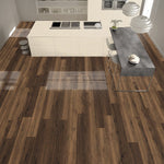 Charger l&#39;image dans la visionneuse de galerie, Revêtement de sol stratifié TrafficMaster Cabin Hickory, brun foncé, 10 mm x 6,26 po l x 54,45 po L (18,94 pi²/boîte)
