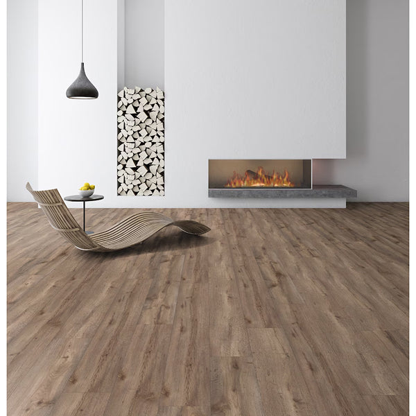 Revêtement de sol stratifié aspect bois brun moyen Lifeproof Autumn Oak, 12 mm x 7,6 po l x 54,45 po L (17,24 pi²/boîte)