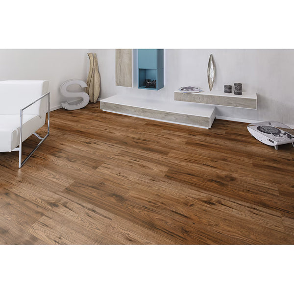 Revêtement de sol stratifié gris moyen, collection Home Decorators, Goldwyn Hickory, 12 mm x 6,26 po x 54,45 po (16,57 pi²/boîte)