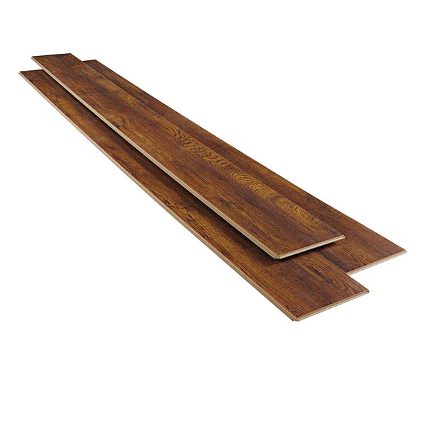 Revêtement de sol stratifié brun moyen, collection Home Decorators, chêne Knollcrest, 12 mm x 6,5 po x 48 po (17,26 pi²/boîte)