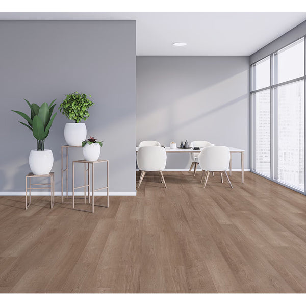 Revêtement de sol stratifié aspect bois brun moyen TrafficMaster Forestwood Oak, 10 mm x 7,6 po l x 54,45 po L (22,98 pi²/boîte)