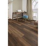 Charger l&#39;image dans la visionneuse de galerie, Revêtement de sol stratifié TrafficMaster Cabin Hickory, brun foncé, 10 mm x 6,26 po l x 54,45 po L (18,94 pi²/boîte)
