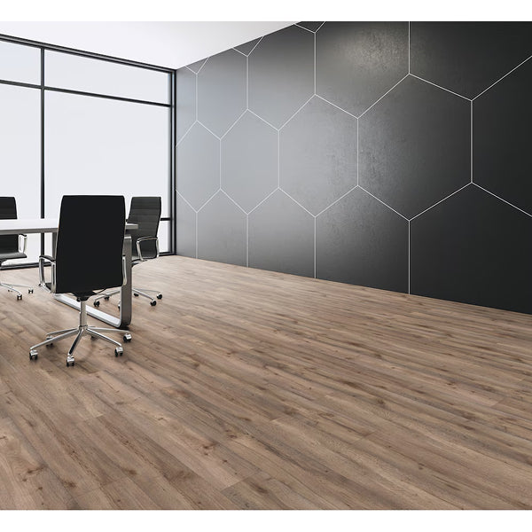Revêtement de sol stratifié aspect bois brun moyen Lifeproof Autumn Oak, 12 mm x 7,6 po l x 54,45 po L (17,24 pi²/boîte)