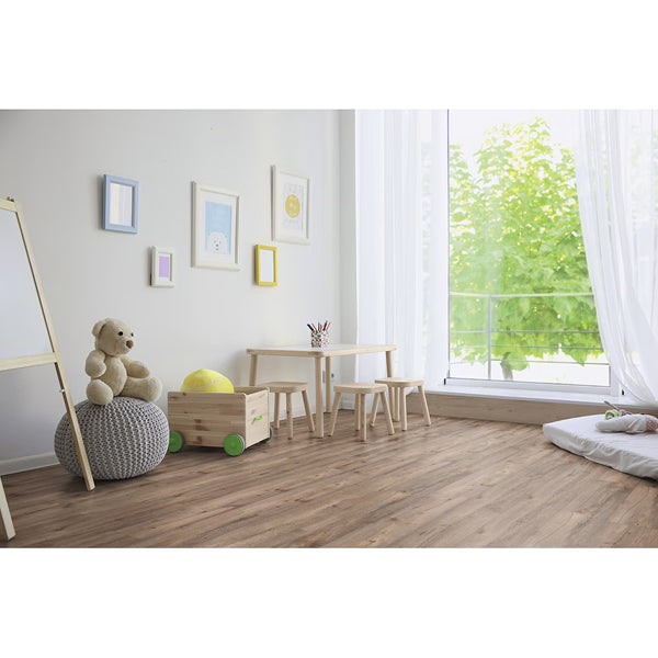 Revêtement de sol stratifié aspect bois brun moyen Lifeproof Autumn Oak, 12 mm x 7,6 po l x 54,45 po L (17,24 pi²/boîte)