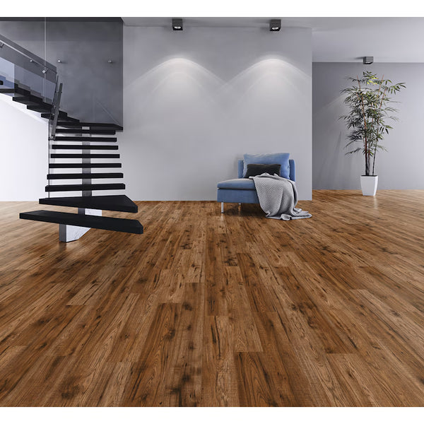 Revêtement de sol stratifié gris moyen, collection Home Decorators, Goldwyn Hickory, 12 mm x 6,26 po x 54,45 po (16,57 pi²/boîte)