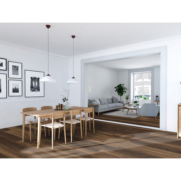 Revêtement de sol stratifié TrafficMaster Cabin Hickory, brun foncé, 10 mm x 6,26 po l x 54,45 po L (18,94 pi²/boîte)