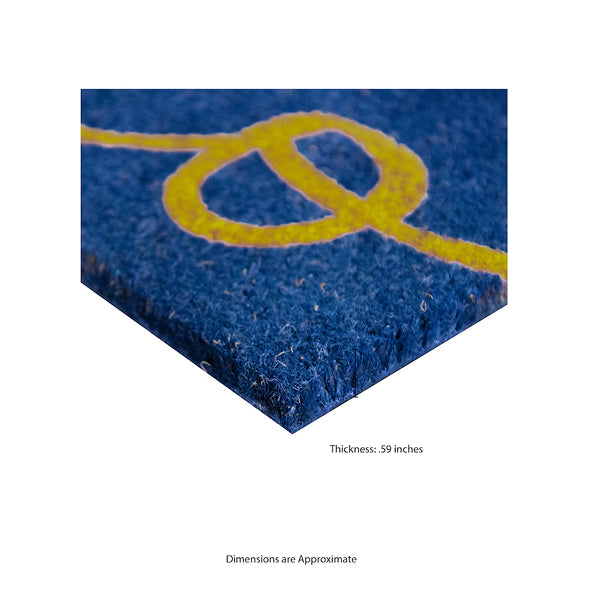 MSI Stone ULC Blue Hello 18 inch x 30 inch Coir Door Mat