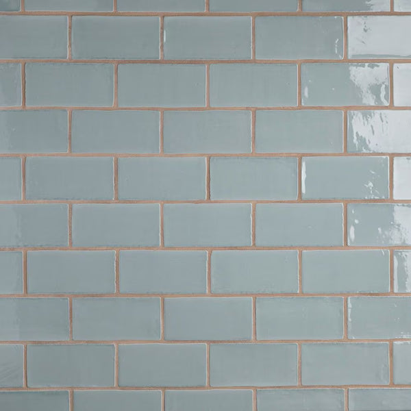 Merola Tile Chester Acqua 3 inch x 6 inch Ceramic Wall Tile – 5.72 sq. ft. per Case, Glossy Smooth Finish