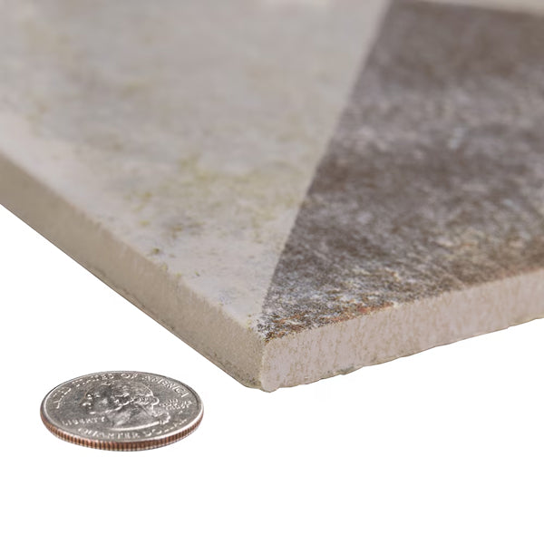 Merola Tile D’Anticatto Decor Triangoli Porcelain Floor and Wall Tile 8.75 inch x 8.75 inch x 0.38 inch – 11.25 sq. ft./Case, Matte Textured Rustic Finish