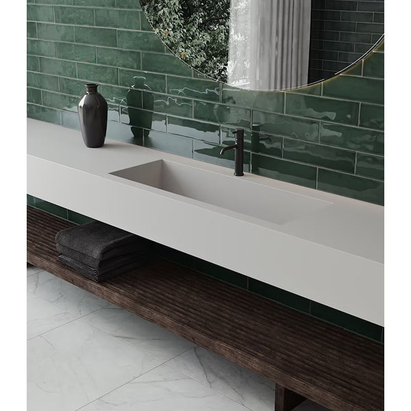 Anatolia Aura Moss Glossy Pressed Ceramic Wall Tile 0.34 inch Thick 2.95 inch W 10.66 sq ft/case