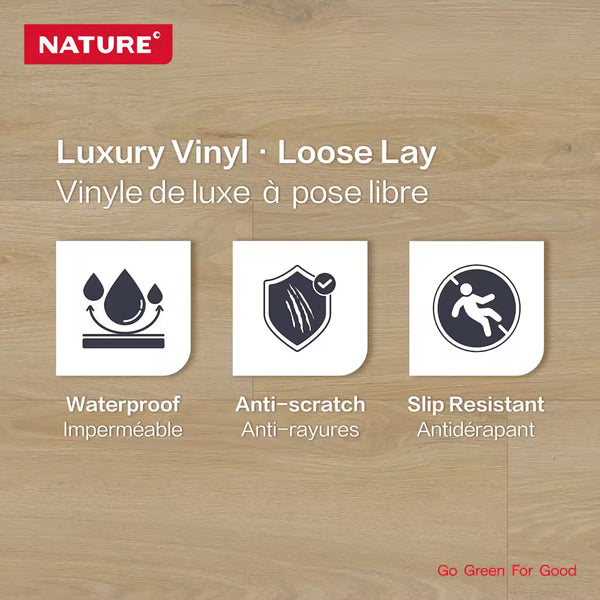 GUOYA Walnut Natural 5mm x 9 in. W x 60 in. L 20MIL Waterproof Luxury Vinyl Plank Flooring (22.5 sq.ft./case)