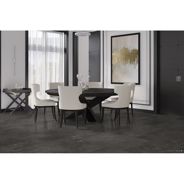 Anatolia Trentino Graphite Porcelain Tile 12 inch x 24 inch 15.5 sq. ft./case Polished Rectified Marble Look Glossy Finish