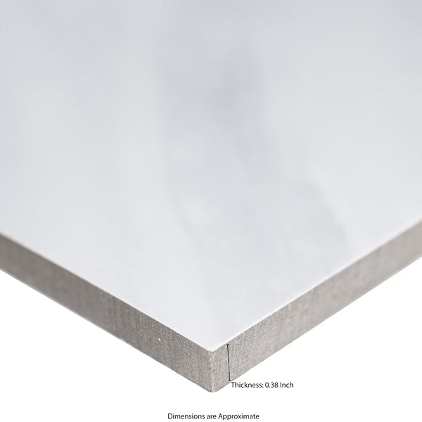 MSI Stone ULC Matrix White Porcelain Tile 12 inch x 24 inch Polished Finish 0.38 inch Thickness Floor and Wall Tile