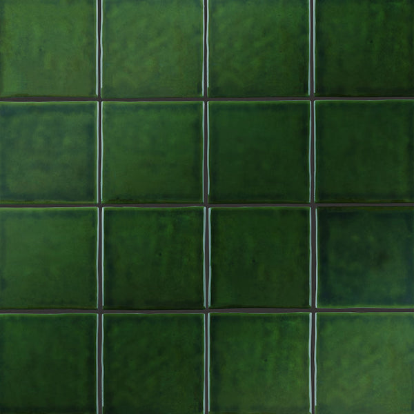 Merola Tile Viva Antic Verde 4 inch x 4 inch Ceramic Wall Tile 5.28 sq. ft./case – Glossy Handmade Look Finish