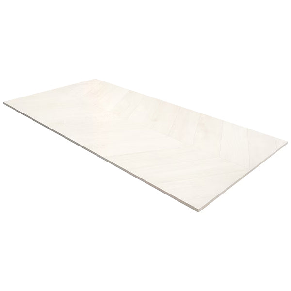 Ivy Hill Tile Montgomery Chevron White Porcelain Tile – 0.39 inch Thick, 24 inch x 48 inch, 15.49 sq.ft/Case – Matte Finish