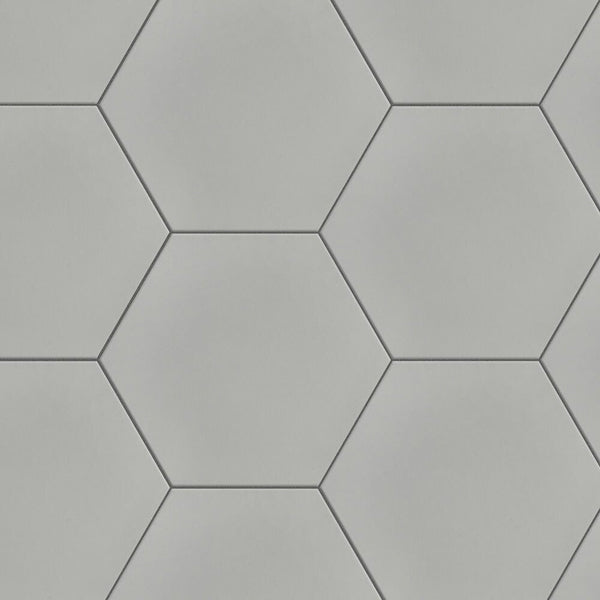Merola Tile Textile Basic Hex Silver Porcelain Tile 8.63 inch x 9.88 inch – 11.5 sq. ft. per Case Glossy Stone-Look Finish