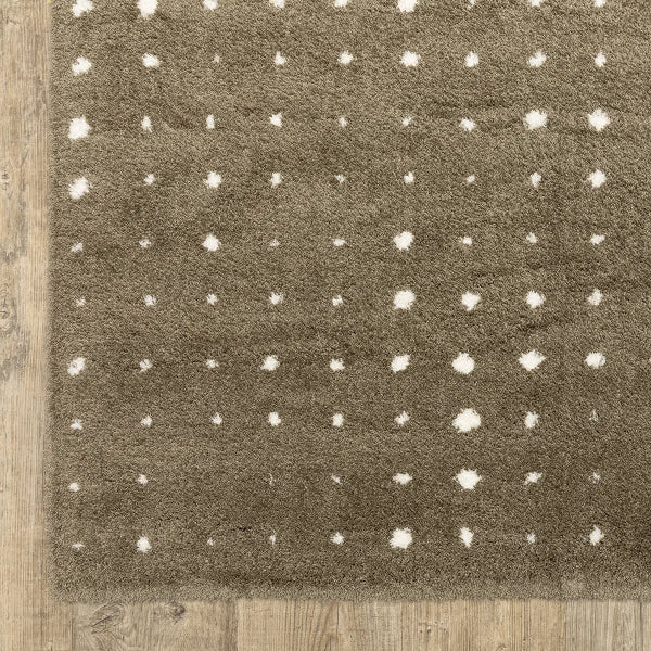 Delfine Geometric Dots Mink Brown/ Ivory Area Rug