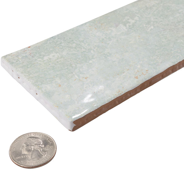 Merola Tile Biarritz Green Ceramic Subway Wall Tile 3 inch x 12 inch – 5.72 sq. ft. per Case (22 Pieces, Glazed Semi-Gloss Finish)