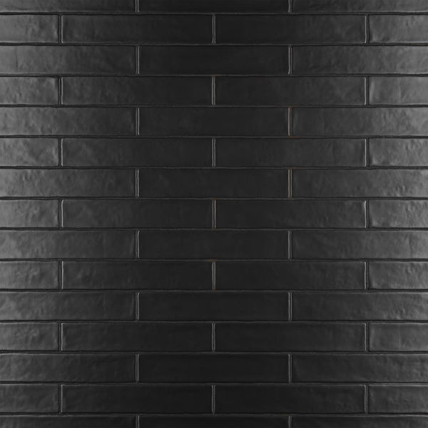 Merola Tile Chester Matte Nero Ceramic Wall Tile 2 inch Width 10 inch Length 13.44 sq ft/case Matte Subway Finish