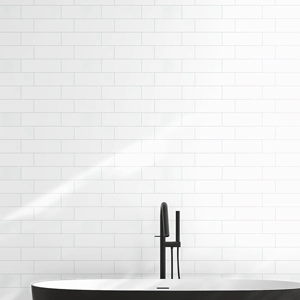 Illume Cloud White 4 in. x 16 in. Glossy Ceramic Wall Tile