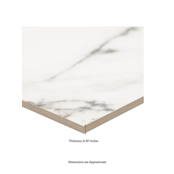 MSI Stone ULC Arctic Ravine 24 inch x 48 inch Polished Porcelain Floor and Wall Tile 16 sq ft per Case Marble Look