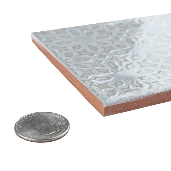 Merola Tile Camden Decor Grey 4 inch x 8 inch Ceramic Wall Tile 11.5 sq. ft./case – Glossy Patterned Subway Finish
