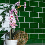 Charger l'image dans la visionneuse de galerie, Merola Tile Viva Antic Verde Ceramic Wall Tile 3 inch Width 6 inch Length 4.16 sq ft/case Glossy Subway Crackle Finish