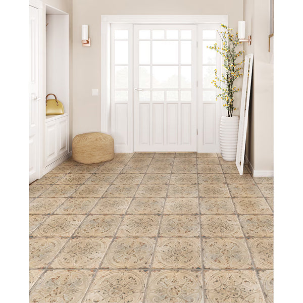 Merola Tile Saja Blanco Ceramic Floor and Wall Tile 0.39 inch Thick 13 inch Wide 12.0 sq. ft. per Case – Glazed Textured Vintage Finish