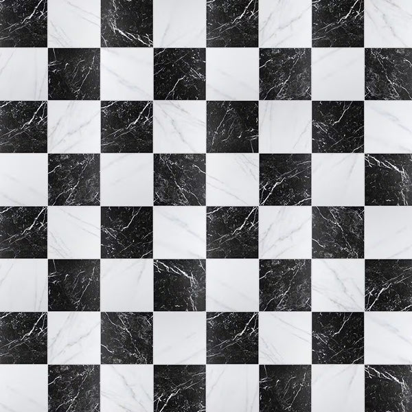 Échantillon de carrelage Merola Merzoni Checker Ruzzini pour sol et mur en porcelaine 23 cm x 23 cm – Échantillon Aspect marbre satiné