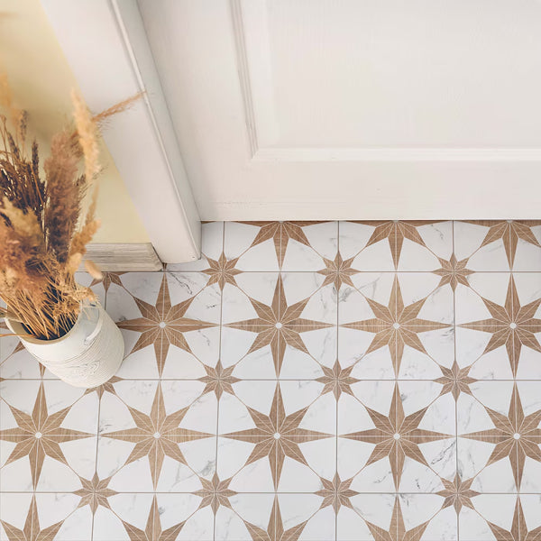Merola Tile Llama Stella Loire Noce Porcelain Tile 0.38 inch Thick x 9.75 inch Wide – 10.88 sq. ft. Coverage – Textured Mixed Finish